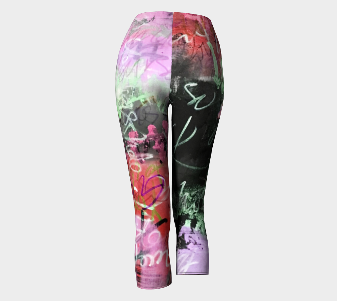 Graffiti Floral Pink Capris