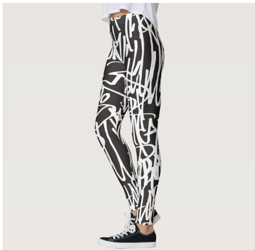 Graffiti Alley Black/White Leggings