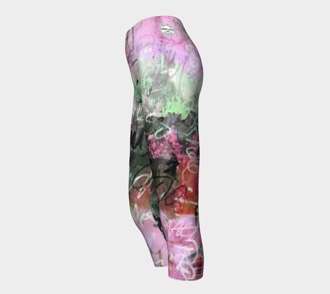 Graffiti Floral Pink Capris