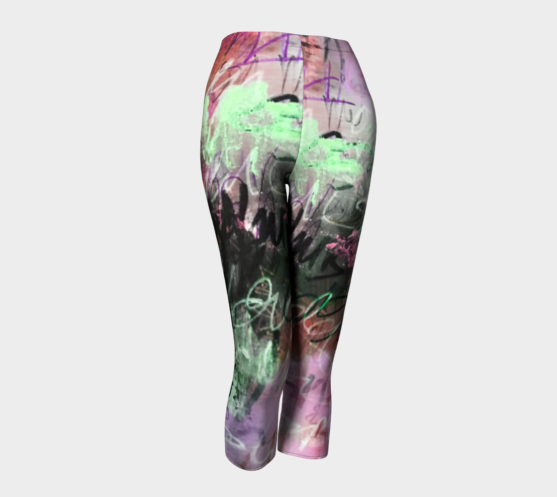 Graffiti Floral Pink Capris