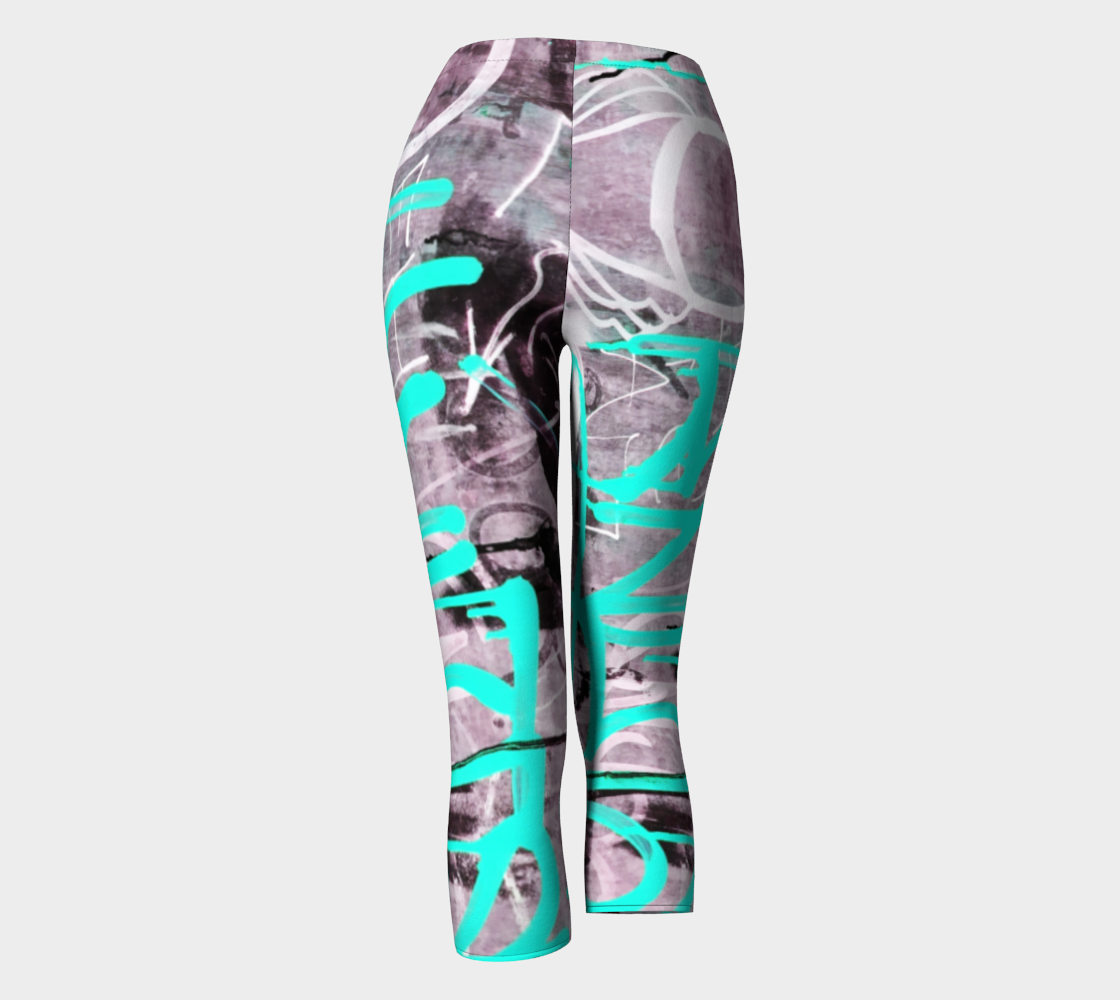 Toronto Graffiti Teal Capris