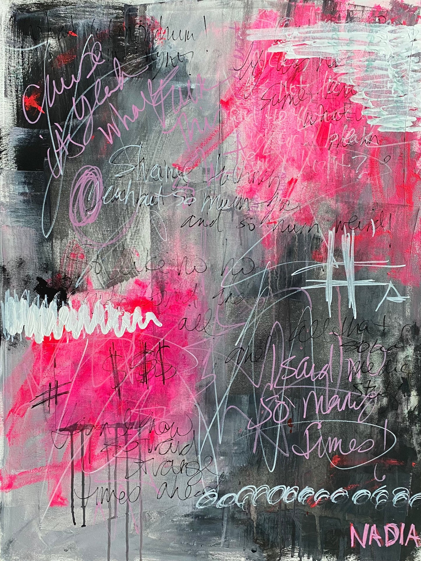 “SO MANY ZOOM CALLS” (24" x 36" x 2")