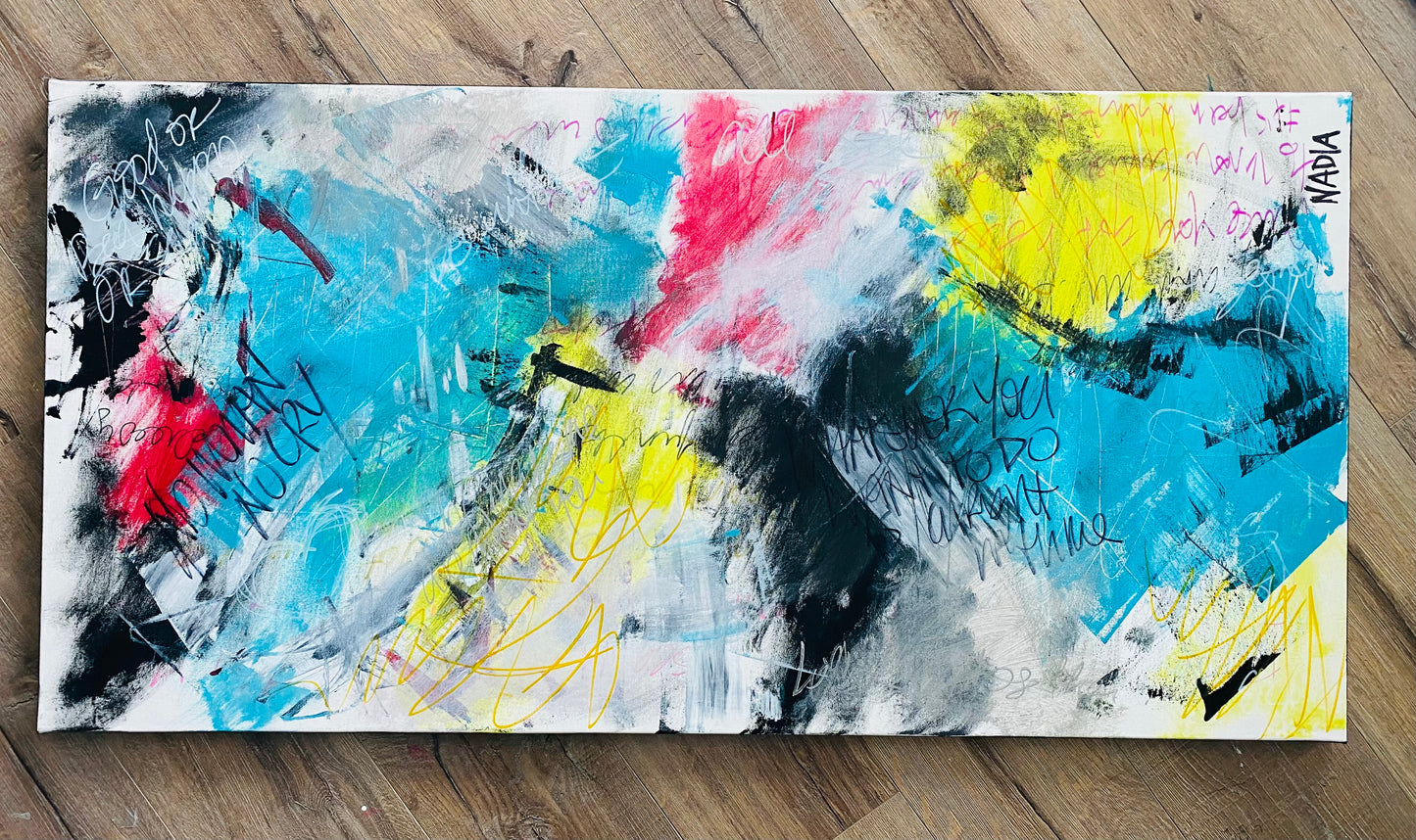 “NO WOMAN NO CRY (24" x 48" x 2")