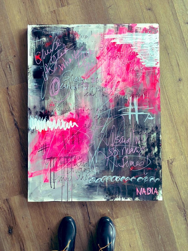 “SO MANY ZOOM CALLS” (24" x 36" x 2")