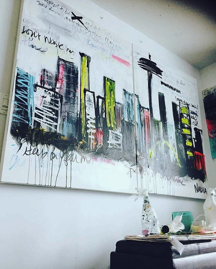 URBAN JUNGLE (4' x 6' x 2") (2 canvasses) SOLD