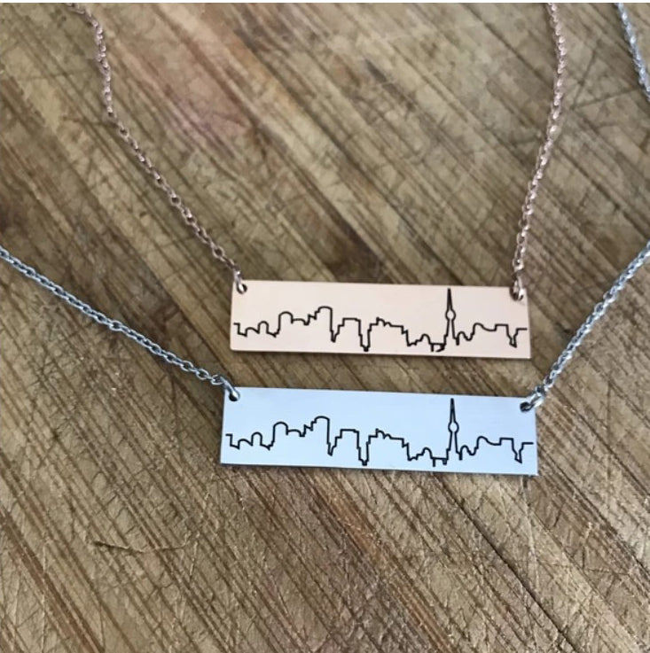 Toronto Skyline Necklace- Rose Gold