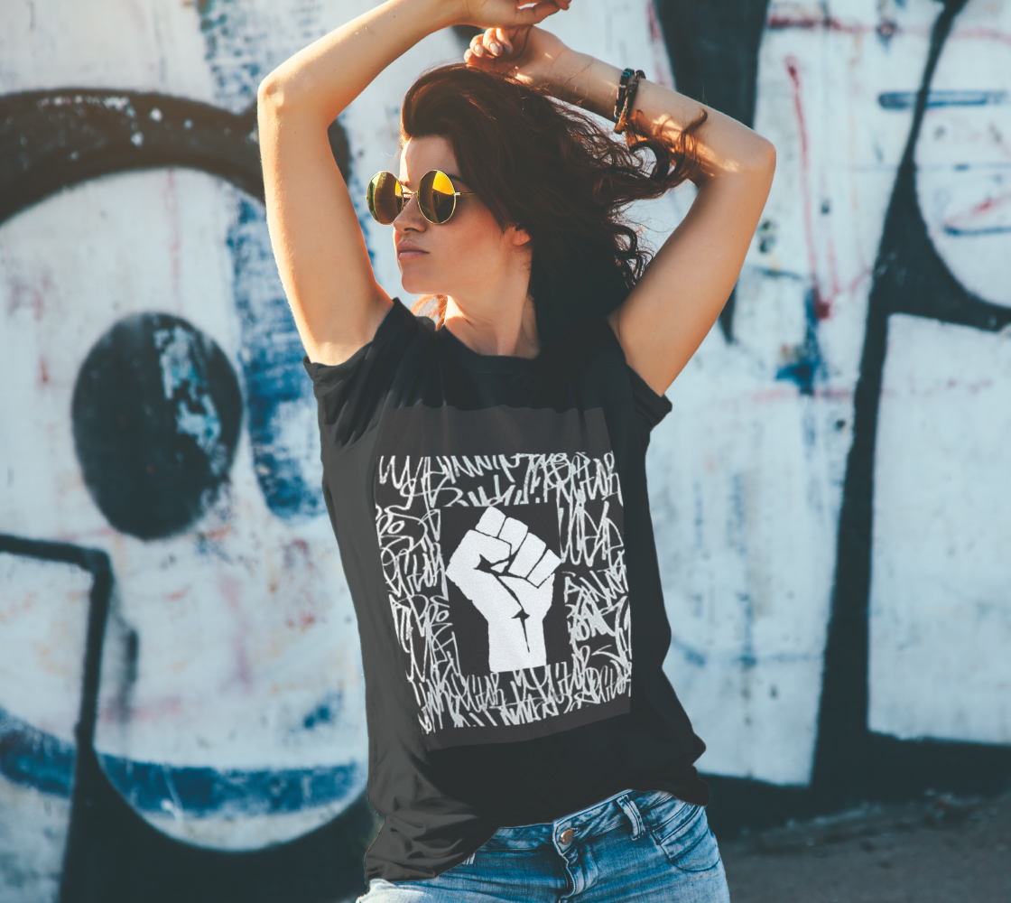 Black  Lives Matter Fist Graffiti T-shirt