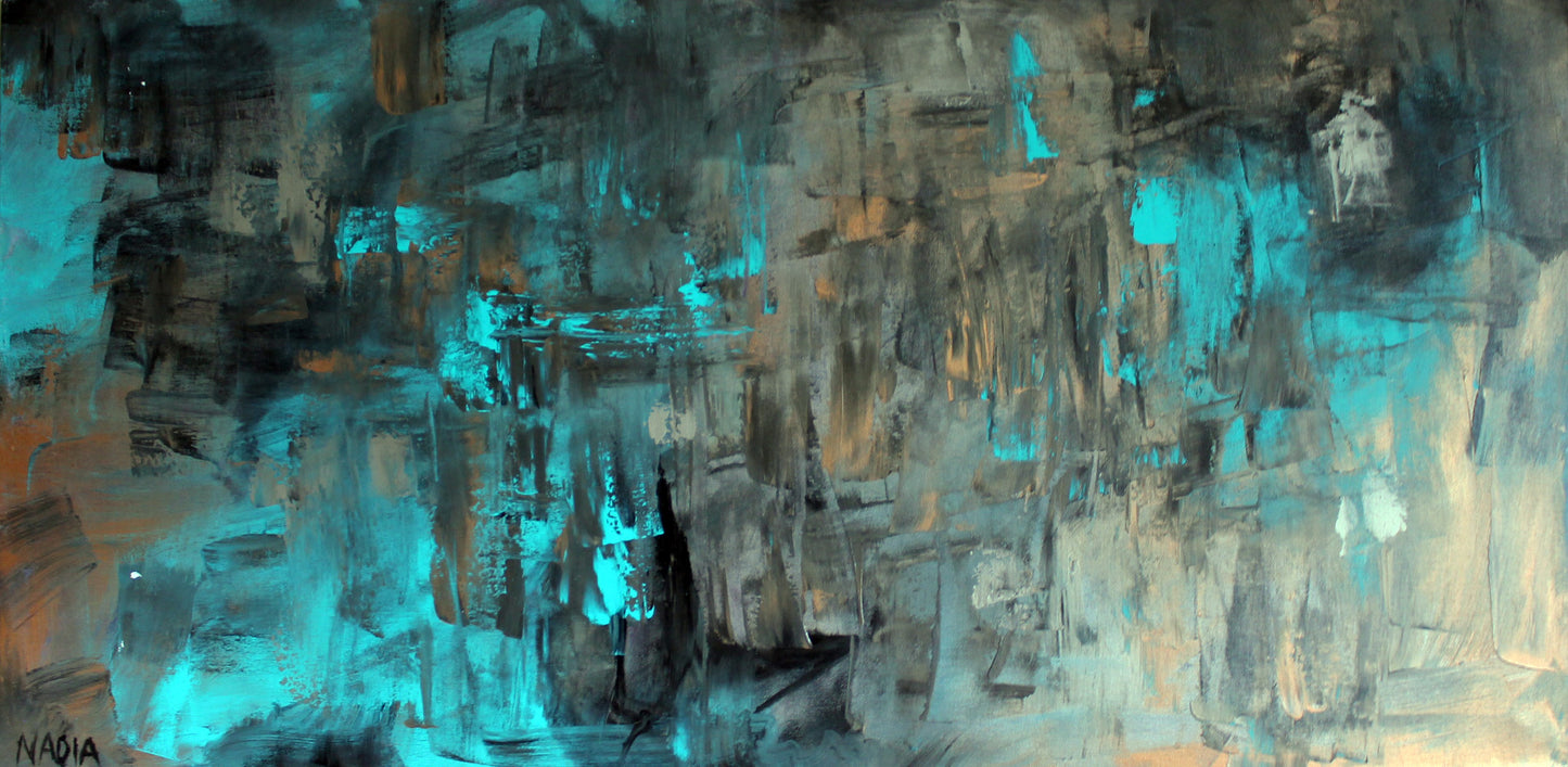 FLIGHT OVER TURKS (24" x 48" x 1") SOLD