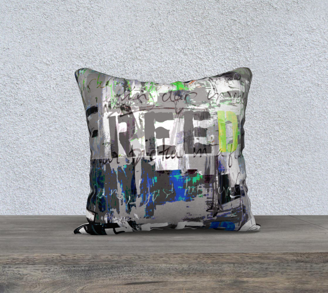 Freedom Graffiti Pillow 18"x18"