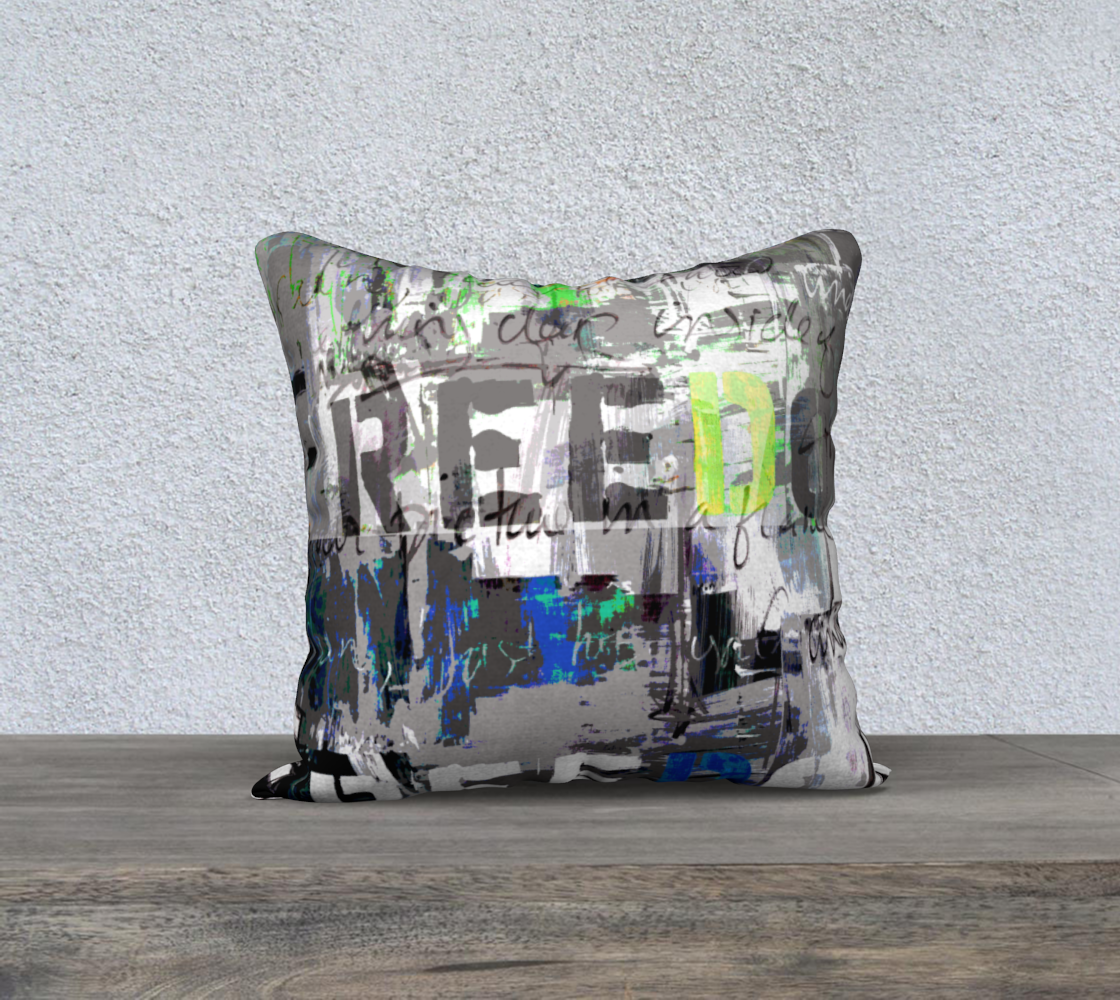 Freedom Graffiti Pillow 18"x18"