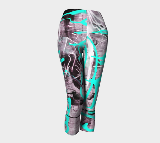 Toronto Graffiti Teal Capris