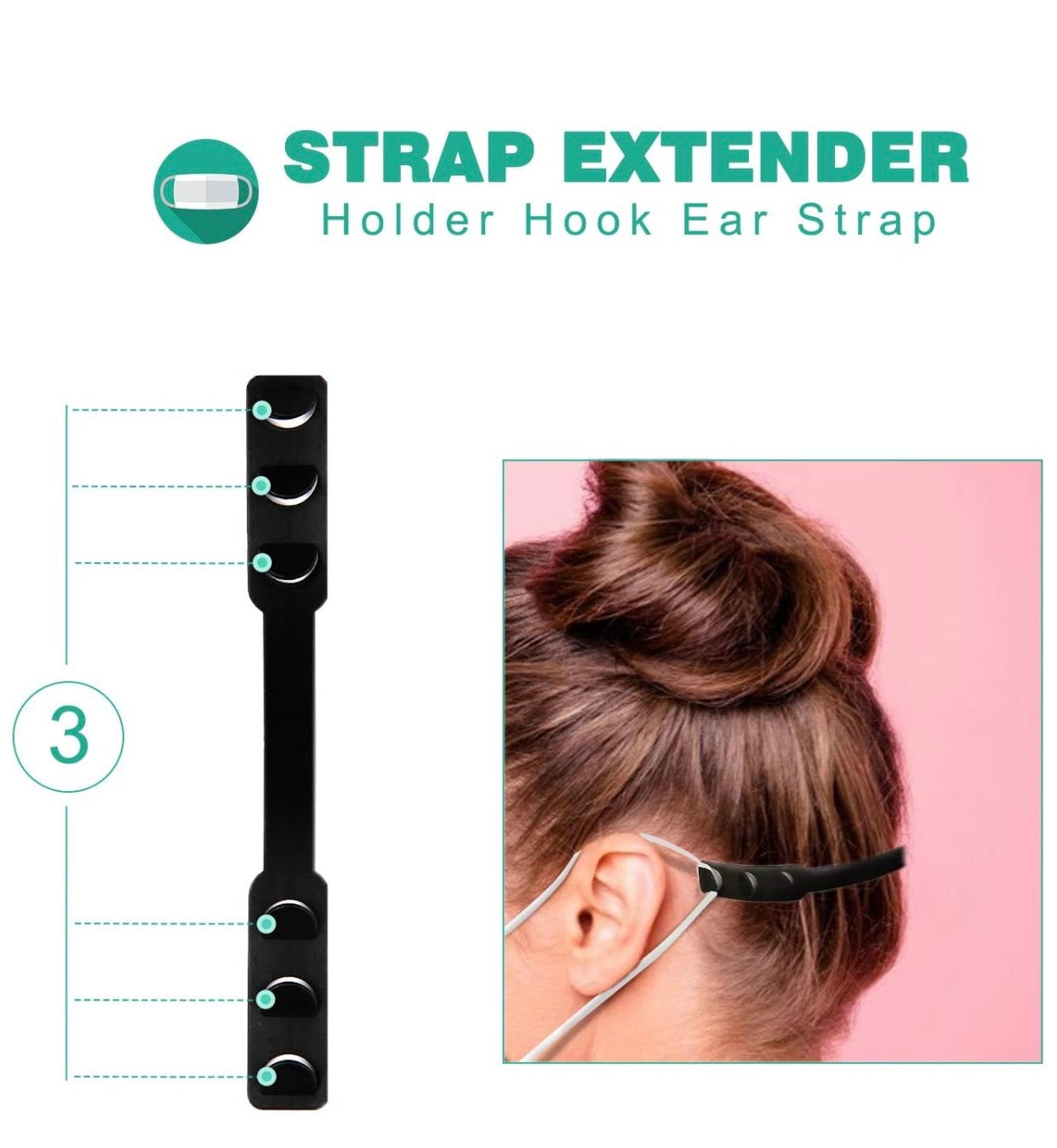 Adjustable Reusable Mask Strap Extender Holder 5-pack