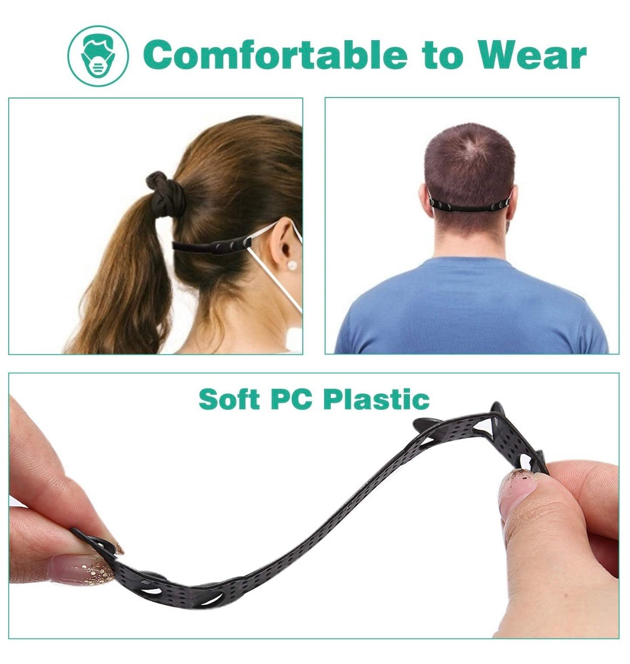 Adjustable Reusable Mask Strap Extender Holder 5-pack