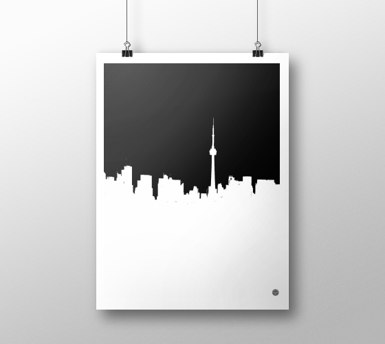 Toronto Skyline horizontal Black on White