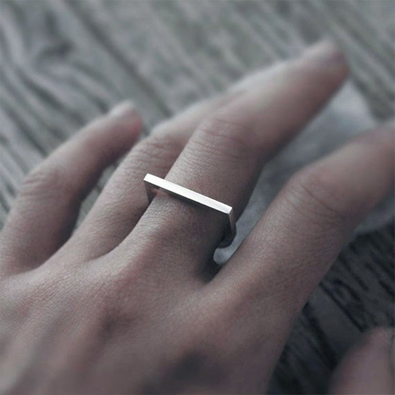 Simple Geometric Minimalist Punk Rings -Stainless Steel