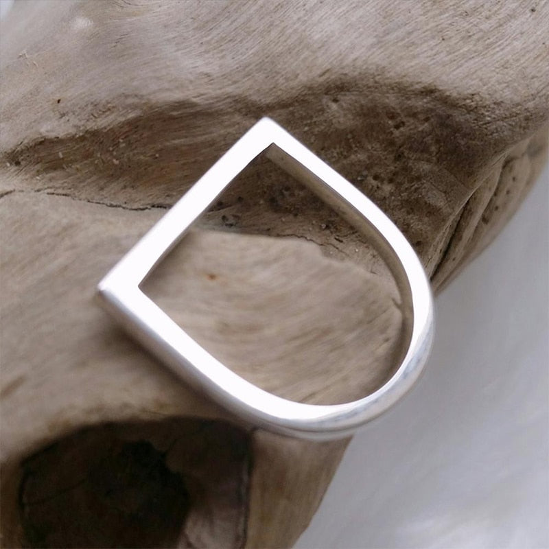 Simple Geometric Minimalist Punk Rings -Stainless Steel