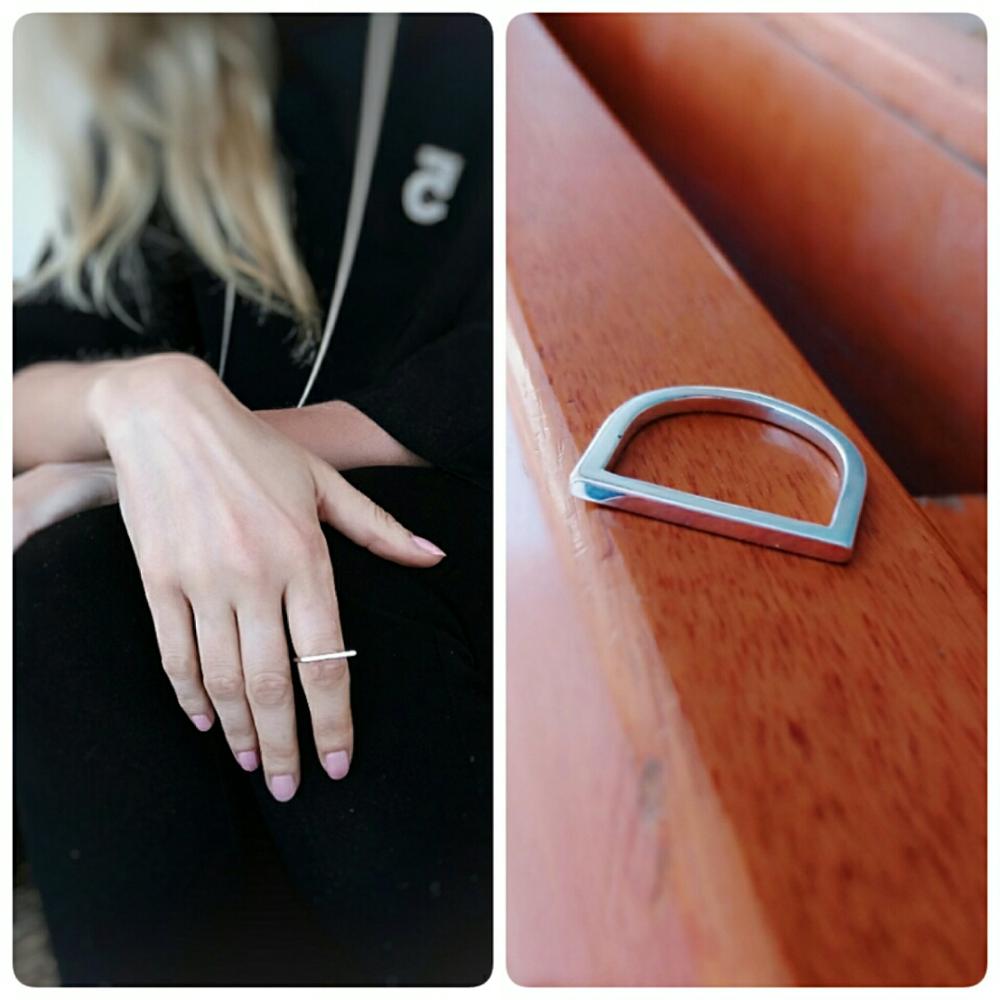 Simple Geometric Minimalist Punk Rings -Stainless Steel