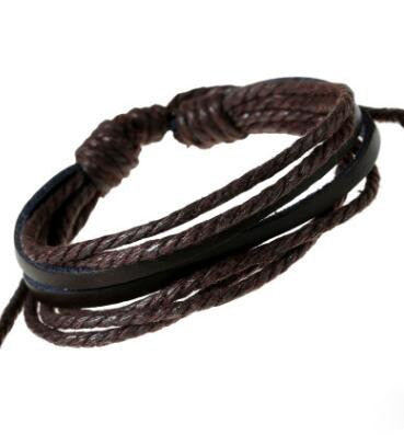 Men's Vintage Leather Handmade Feather Bracelets